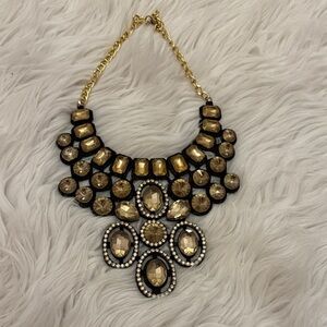 Elegant Gold and Black Statement Necklace